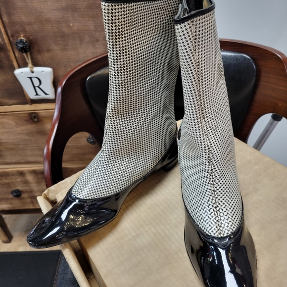 1960s Mod boots by Hullabaloo- Herringbone checked-  7 AA (Narrow width) - Picture 10 of 15